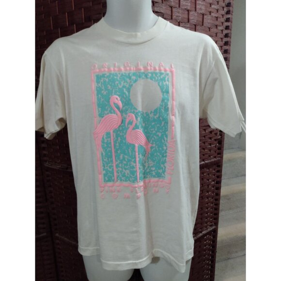 screen stars Other - Vintage 80s Original Pink Flamingo Company T Shirt Large Single Stitch Florida